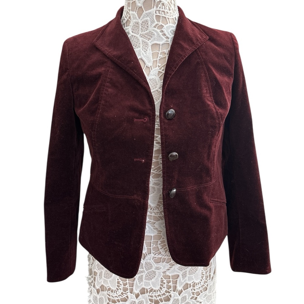 Talbots Women's Burgundy Velvet Jacket